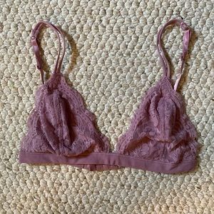 Anemone rose colored triangle bralette